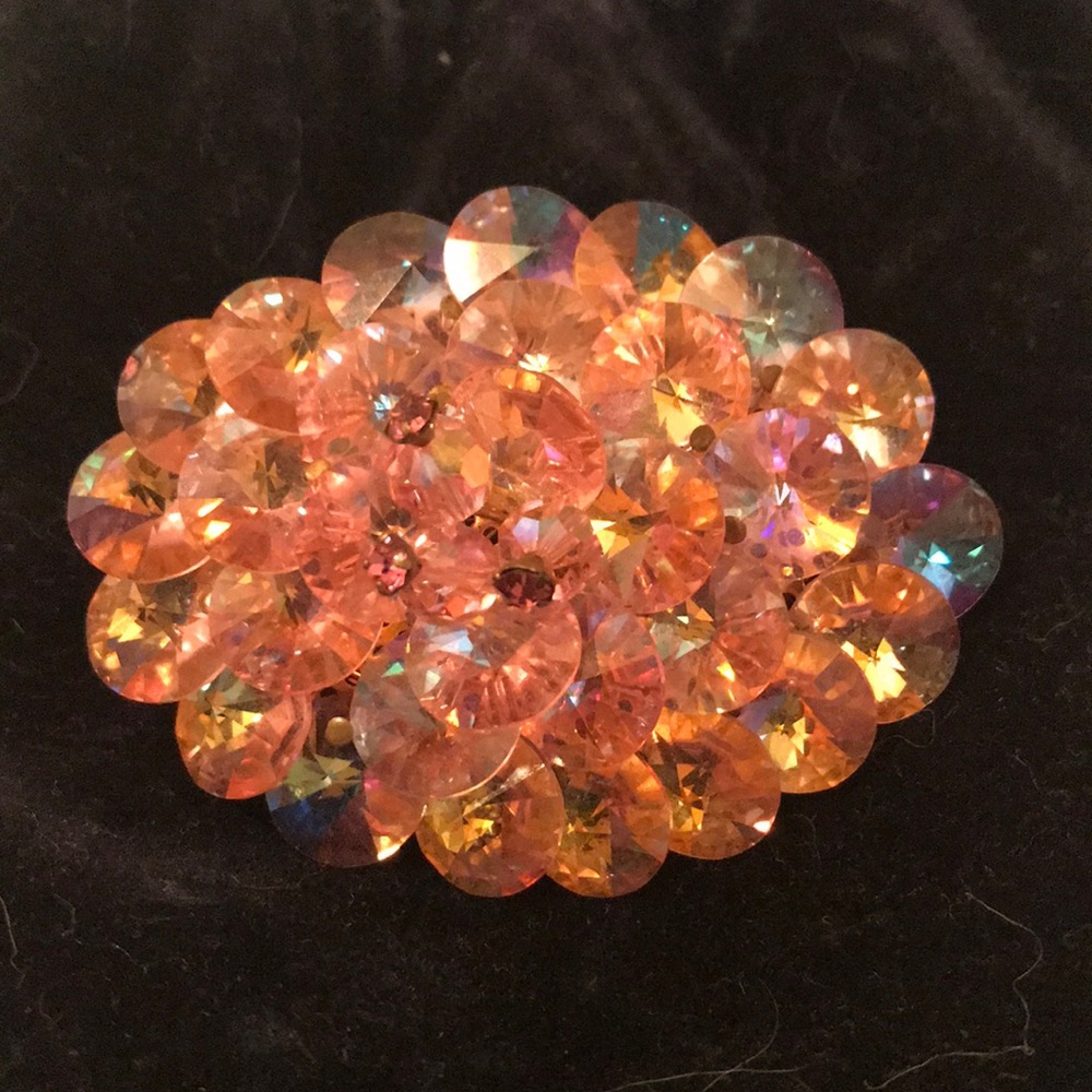Pink Crystal Brooch / Pin